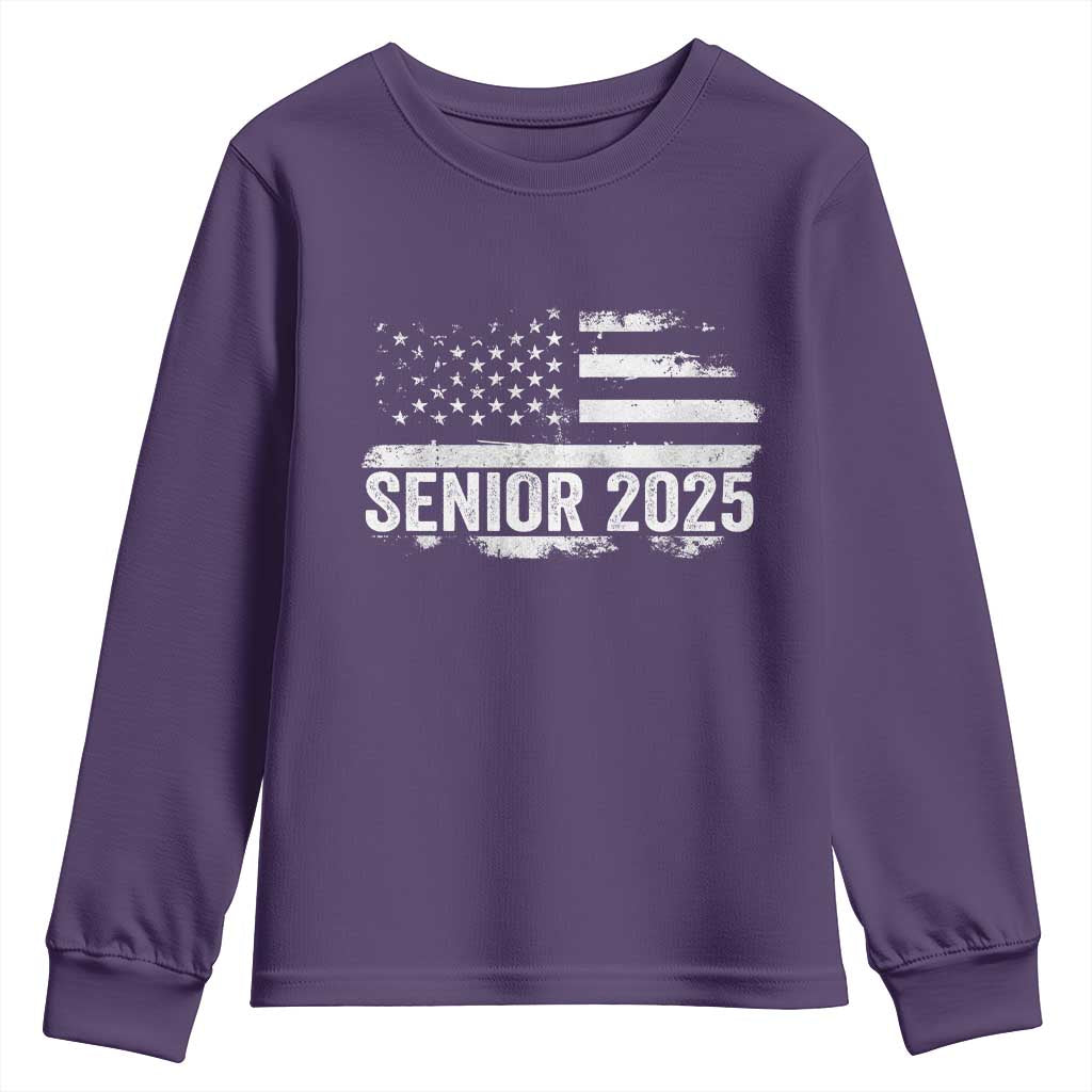 Senior 2025 Graduation Youth Sweatshirt Class Of 2025 Vintage American Flag