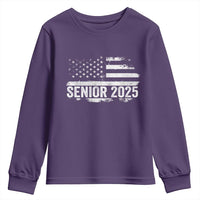 Senior 2025 Graduation Youth Sweatshirt Class Of 2025 Vintage American Flag