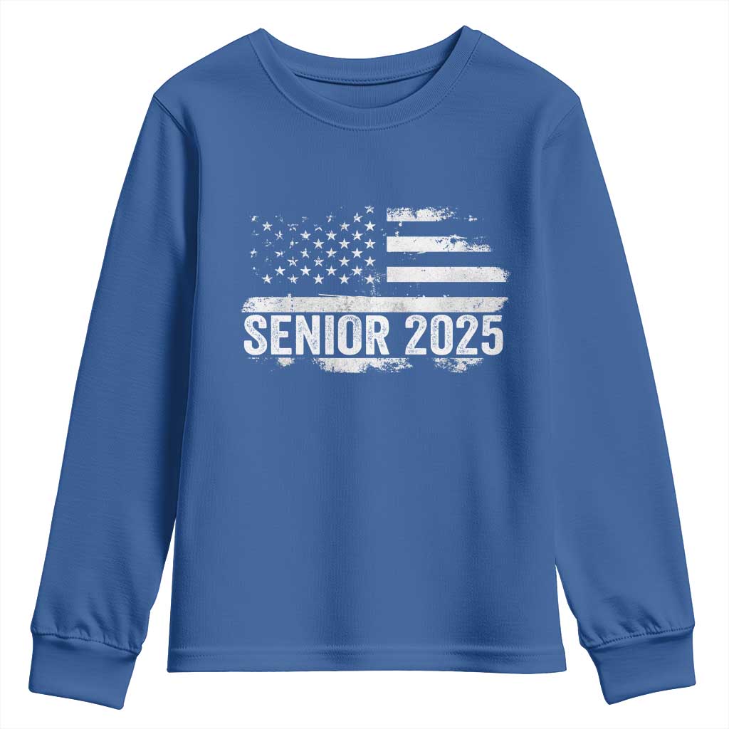 Senior 2025 Graduation Youth Sweatshirt Class Of 2025 Vintage American Flag