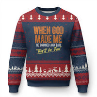 Funny When God Made Me He Grinned And Said This'll Be Fun Ugly Christmas Sweater - Wonder Print Shop