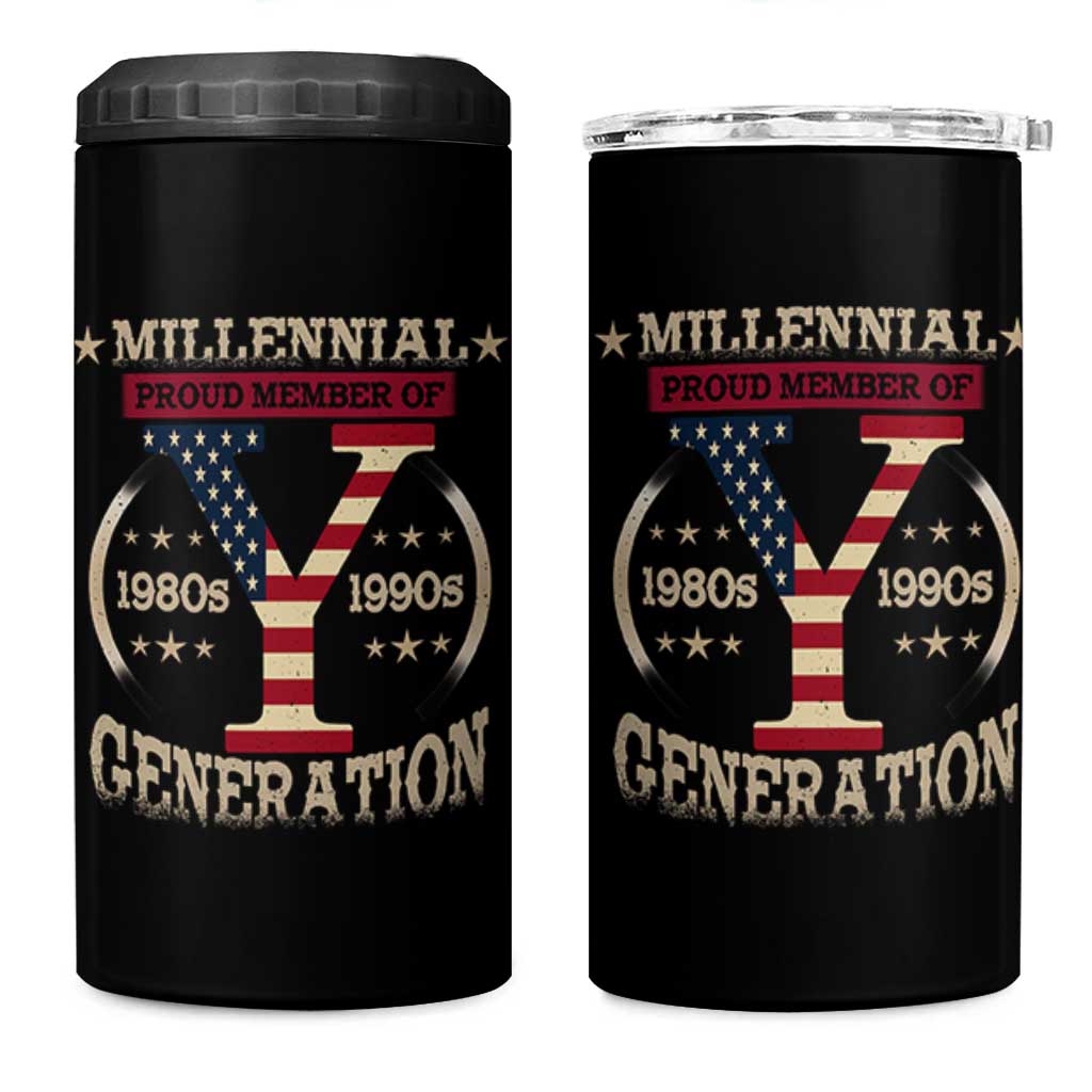 Funny Gen Y 4 in 1 Can Cooler Tumbler Millennial proud Member Of Y Generation