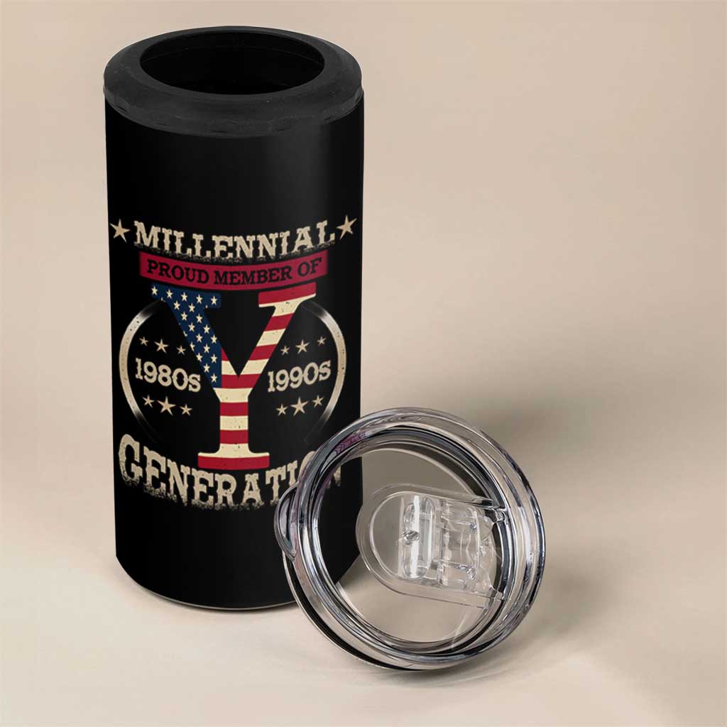 Funny Gen Y 4 in 1 Can Cooler Tumbler Millennial proud Member Of Y Generation