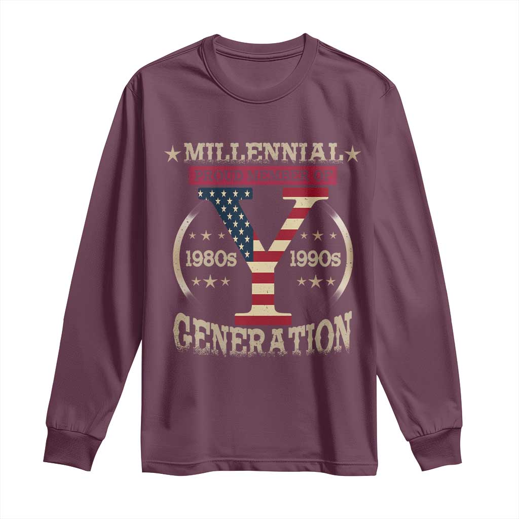 Funny Gen Y Long Sleeve Shirt Millennial proud Member Of Y Generation