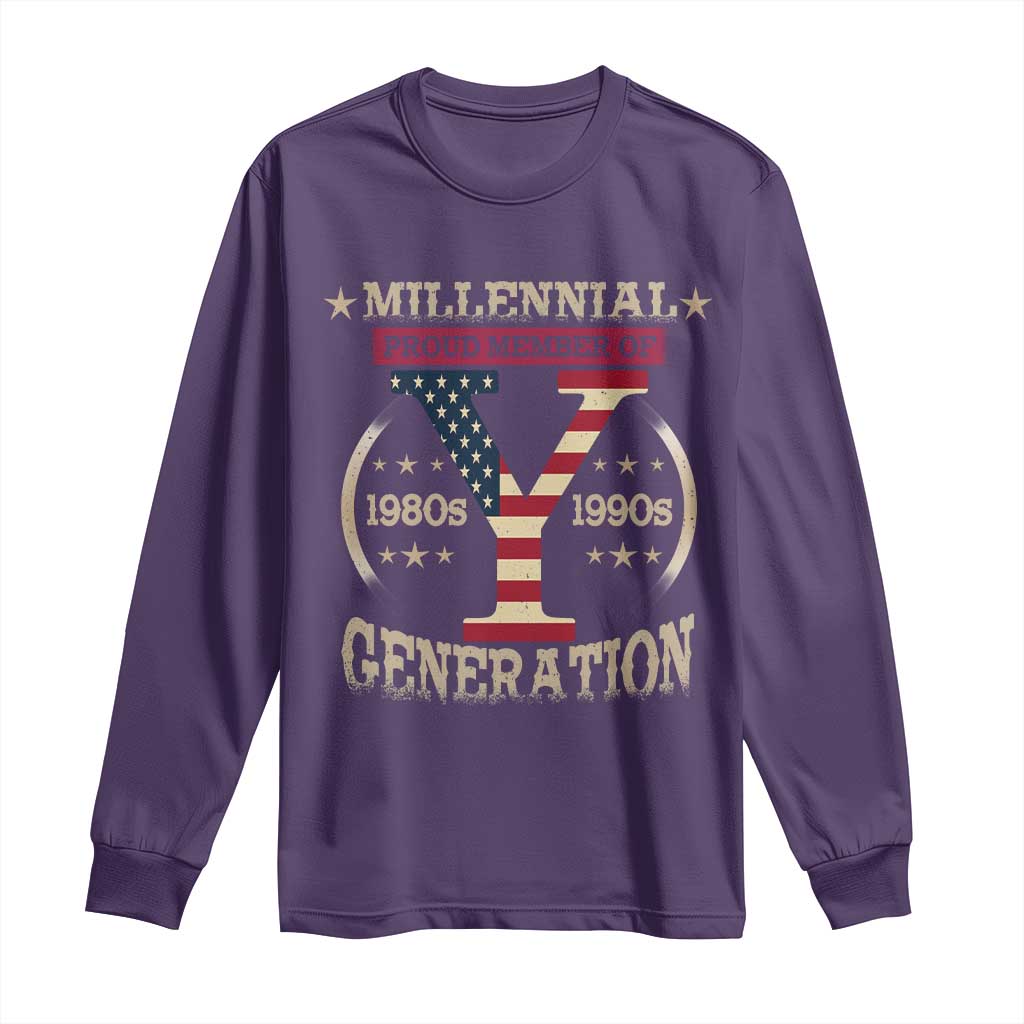 Funny Gen Y Long Sleeve Shirt Millennial proud Member Of Y Generation