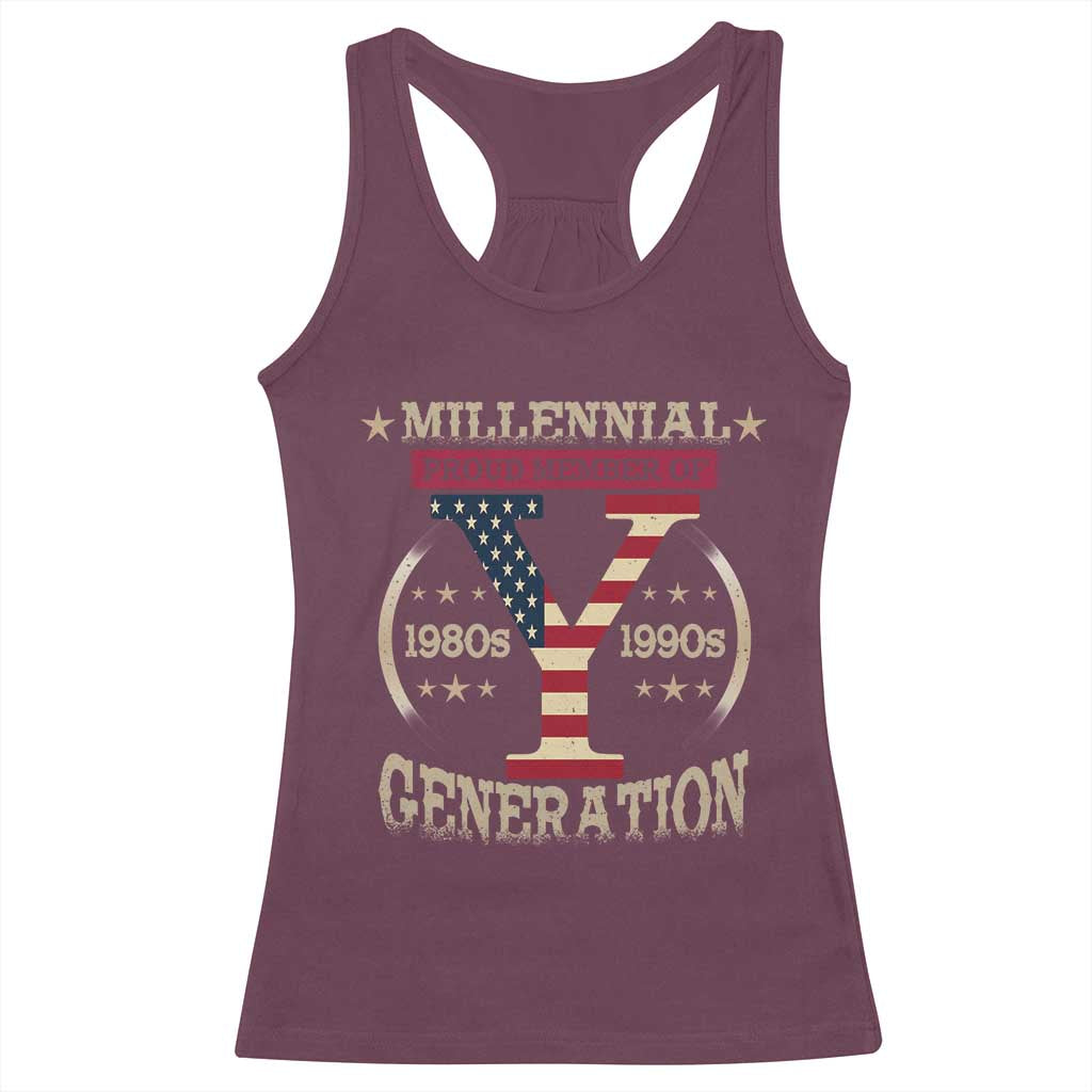 Funny Gen Y Racerback Tank Top Millennial proud Member Of Y Generation