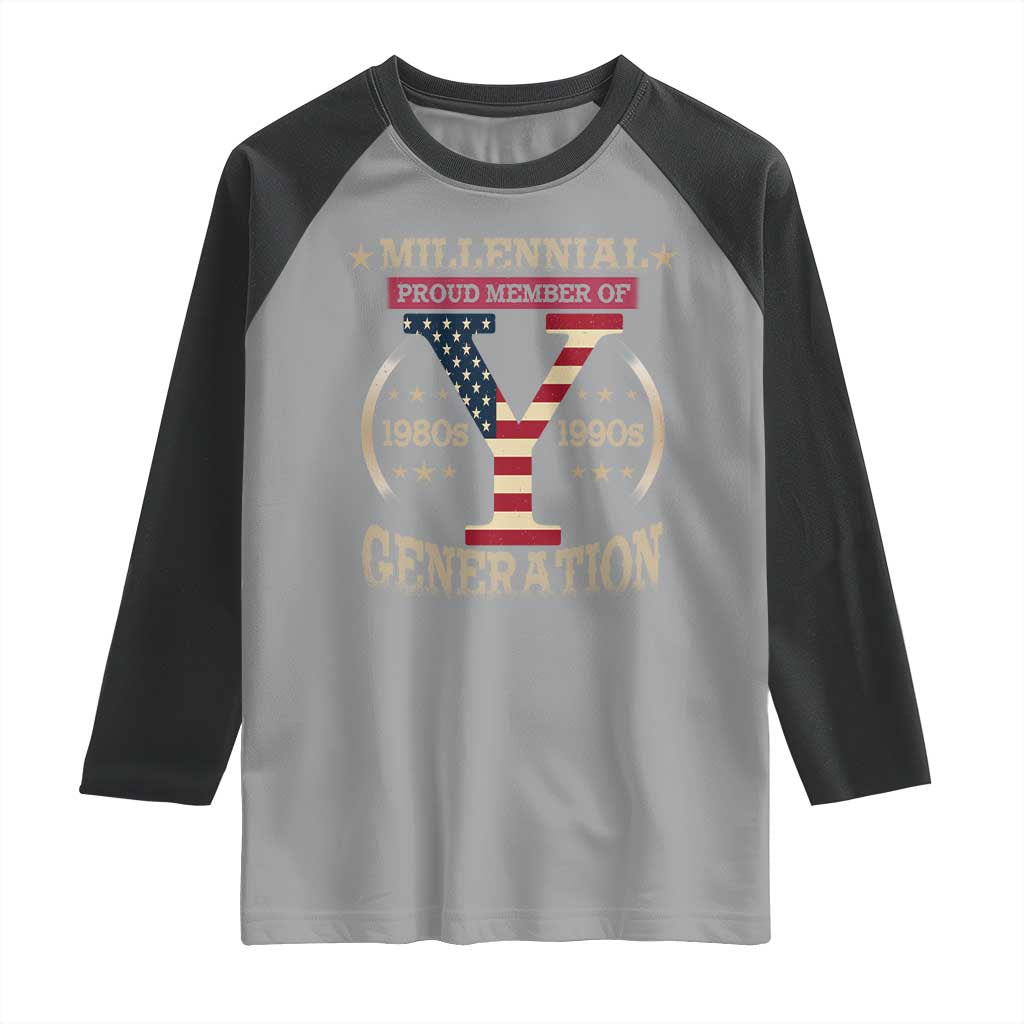 Funny Gen Y Raglan Shirt Millennial proud Member Of Y Generation