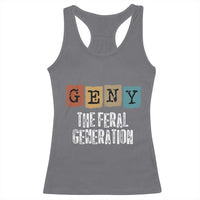 Funny Gen Y The Feral Generation Racerback Tank Top