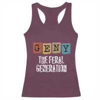Funny Gen Y The Feral Generation Racerback Tank Top