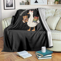 Outnumbered By Girls Throw Blanket Funny Girl Dad Goose