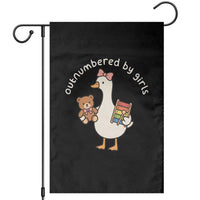 Outnumbered By Girls Garden Flag Funny Girl Dad Goose