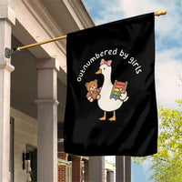 Outnumbered By Girls Garden Flag Funny Girl Dad Goose