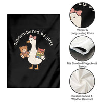 Outnumbered By Girls Garden Flag Funny Girl Dad Goose