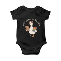 Outnumbered By Girls Baby Onesie Funny Girl Dad Goose