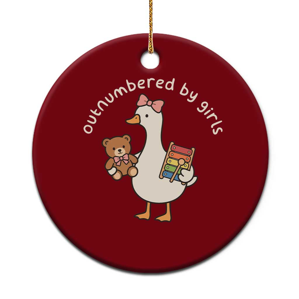 Outnumbered By Girls Ceramic Ornament Funny Girl Dad Goose
