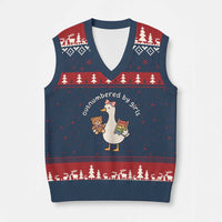 Outnumbered By Girls V-Neck Knit Sweater Vest Funny Girl Dad Goose