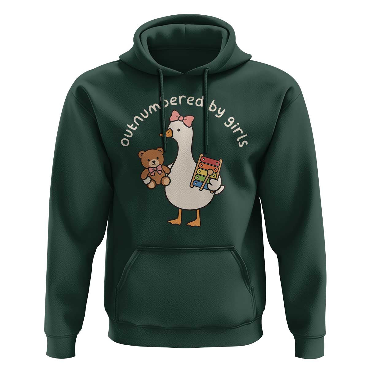 Outnumbered By Girls Hoodie Funny Girl Dad Goose