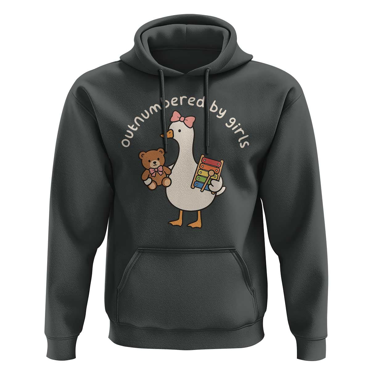 Outnumbered By Girls Hoodie Funny Girl Dad Goose