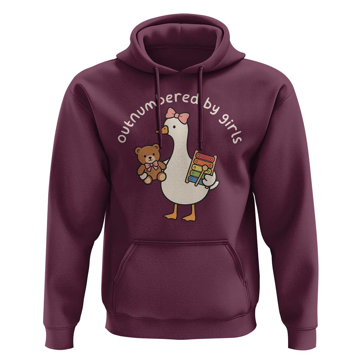Outnumbered By Girls Hoodie Funny Girl Dad Goose