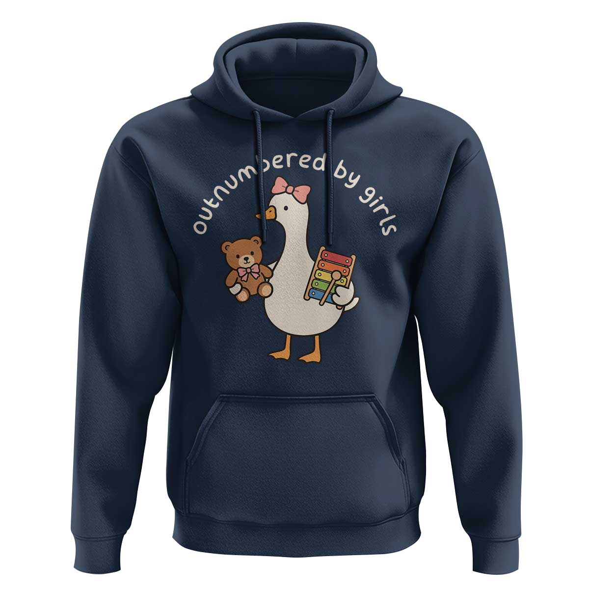 Outnumbered By Girls Hoodie Funny Girl Dad Goose