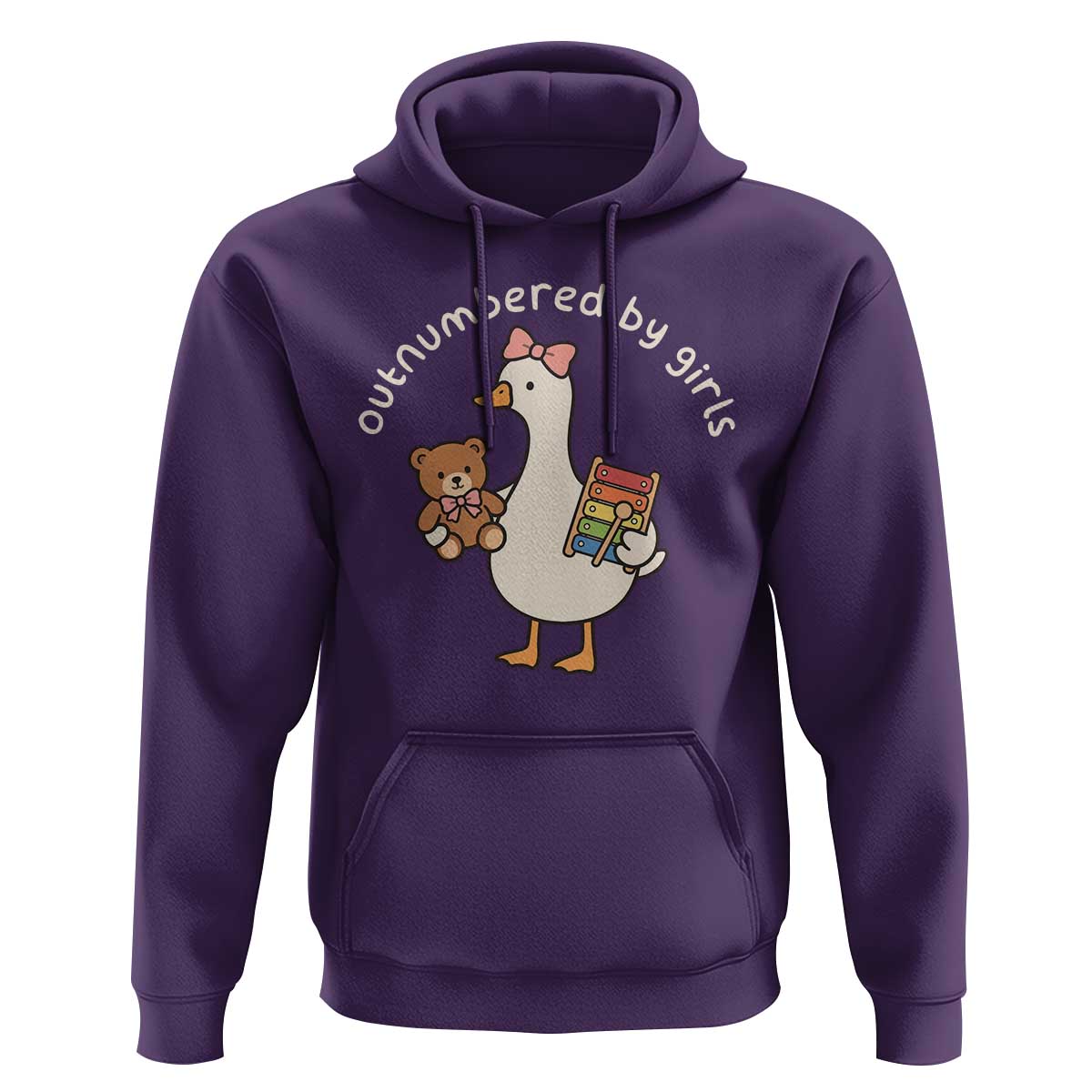 Outnumbered By Girls Hoodie Funny Girl Dad Goose