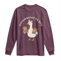 Outnumbered By Girls Long Sleeve Shirt Funny Girl Dad Goose