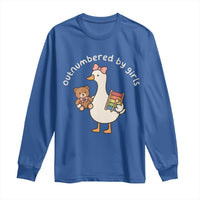 Outnumbered By Girls Long Sleeve Shirt Funny Girl Dad Goose