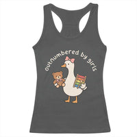 Outnumbered By Girls Racerback Tank Top Funny Girl Dad Goose