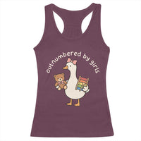 Outnumbered By Girls Racerback Tank Top Funny Girl Dad Goose