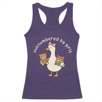 Outnumbered By Girls Racerback Tank Top Funny Girl Dad Goose