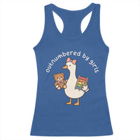 Outnumbered By Girls Racerback Tank Top Funny Girl Dad Goose