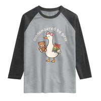 Outnumbered By Girls Raglan Shirt Funny Girl Dad Goose