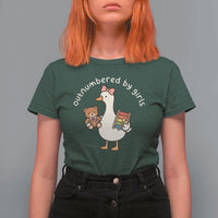 Outnumbered By Girls T Shirt For Women Funny Girl Dad Goose