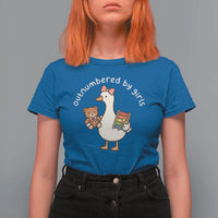 Outnumbered By Girls T Shirt For Women Funny Girl Dad Goose