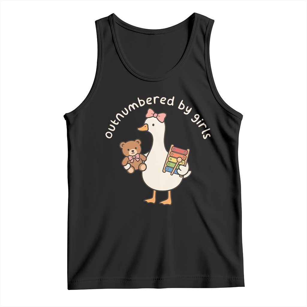 Outnumbered By Girls Tank Top Funny Girl Dad Goose