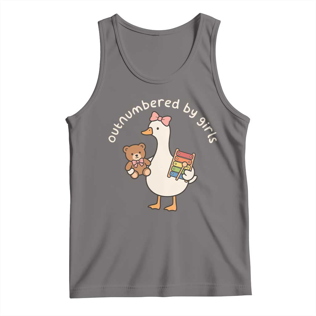 Outnumbered By Girls Tank Top Funny Girl Dad Goose