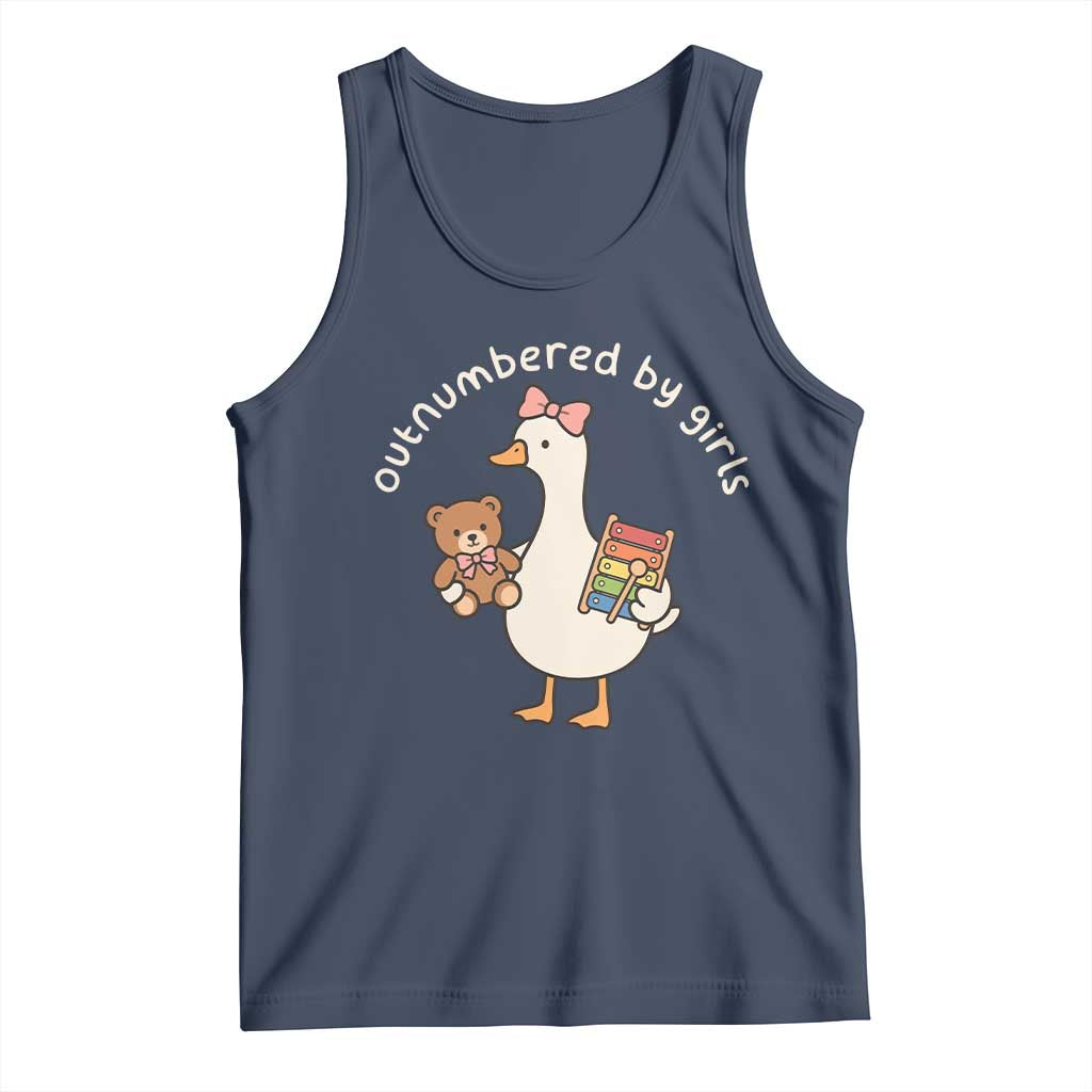 Outnumbered By Girls Tank Top Funny Girl Dad Goose