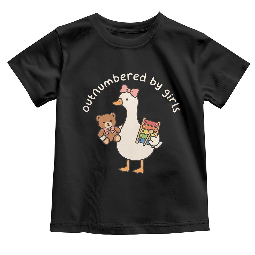 Outnumbered By Girls Toddler T Shirt Funny Girl Dad Goose