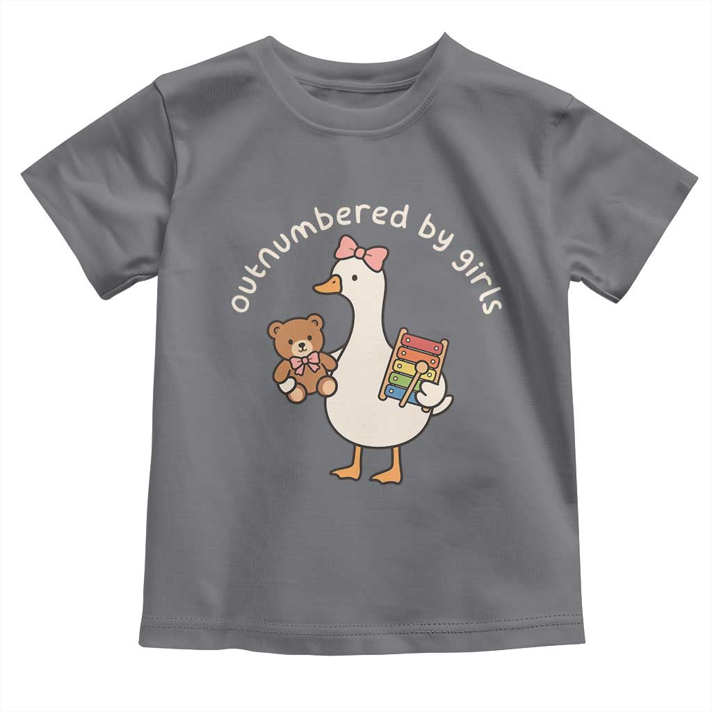 Outnumbered By Girls Toddler T Shirt Funny Girl Dad Goose