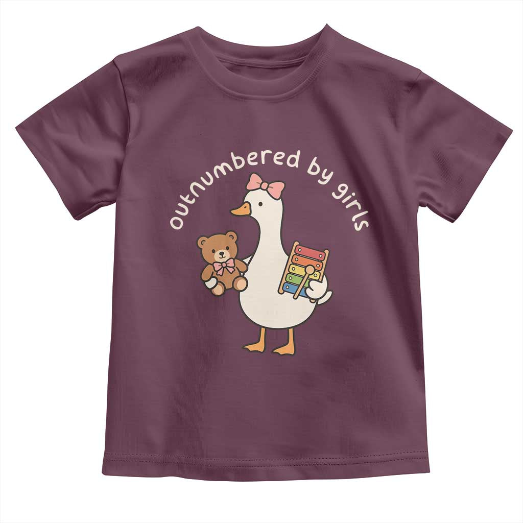 Outnumbered By Girls Toddler T Shirt Funny Girl Dad Goose