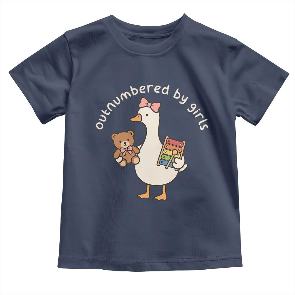 Outnumbered By Girls Toddler T Shirt Funny Girl Dad Goose