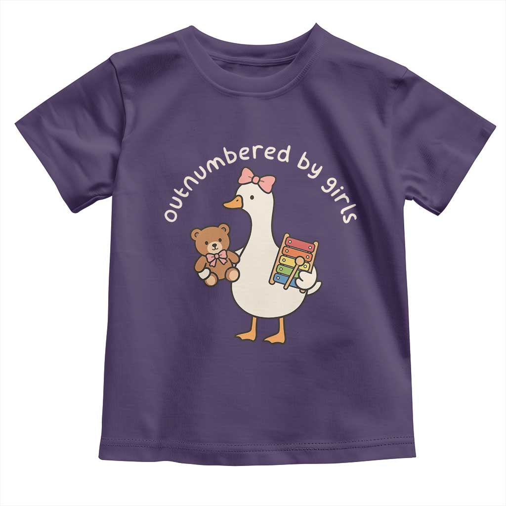Outnumbered By Girls Toddler T Shirt Funny Girl Dad Goose