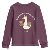 Outnumbered By Girls Youth Sweatshirt Funny Girl Dad Goose