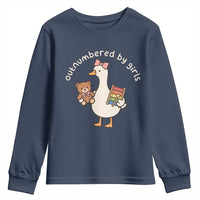 Outnumbered By Girls Youth Sweatshirt Funny Girl Dad Goose