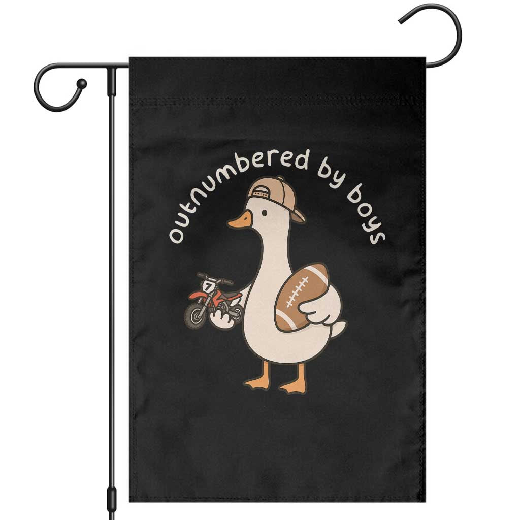 Outnumbered By Boys Funny Mom Goose Garden Flag