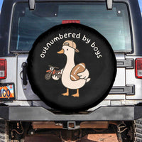 Outnumbered By Boys Funny Mom Goose Spare Tire Cover