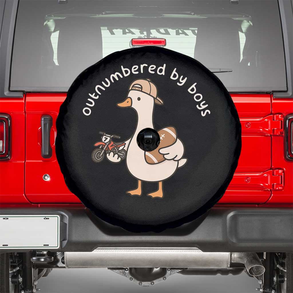 Outnumbered By Boys Funny Mom Goose Spare Tire Cover