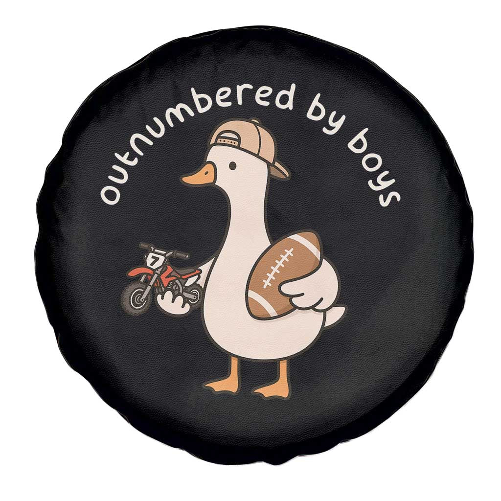 Outnumbered By Boys Funny Mom Goose Spare Tire Cover
