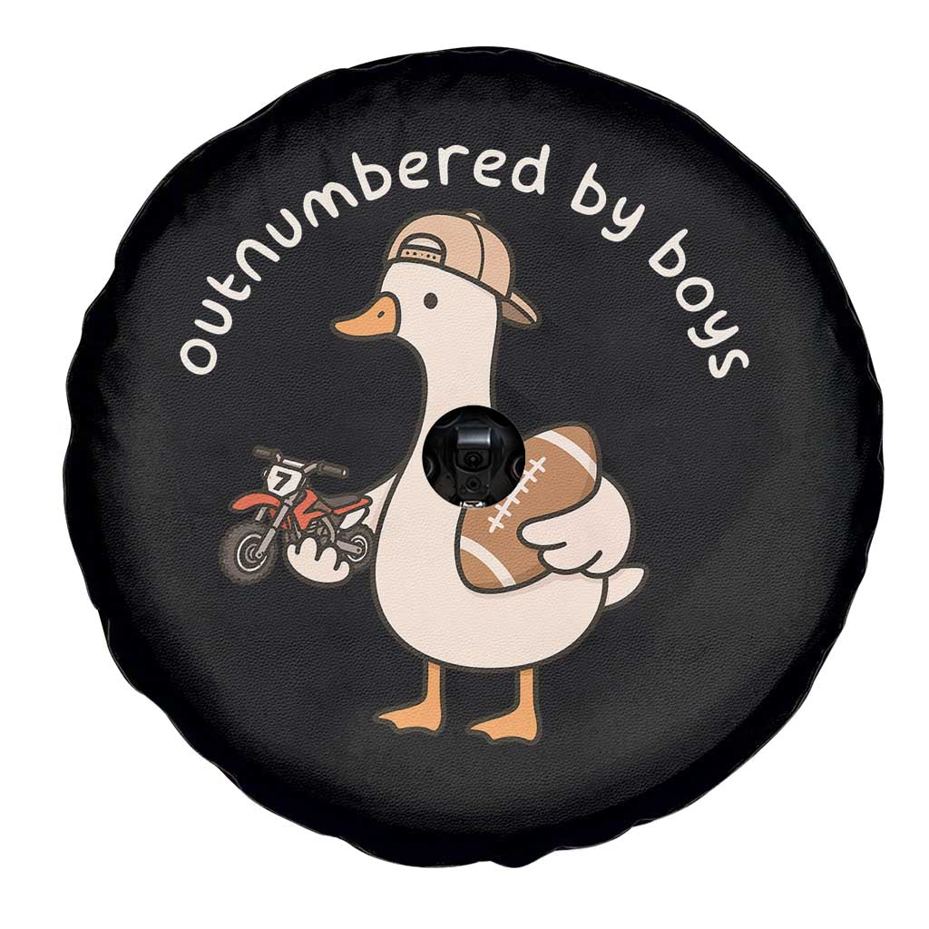 Outnumbered By Boys Funny Mom Goose Spare Tire Cover