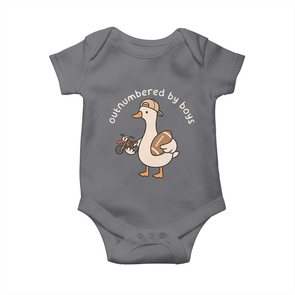 Outnumbered By Boys Funny Mom Goose Baby Onesie
