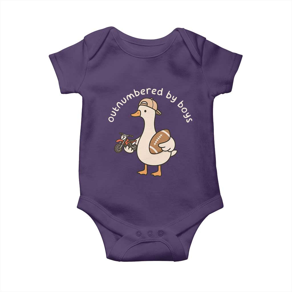 Outnumbered By Boys Funny Mom Goose Baby Onesie